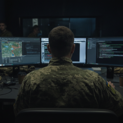 IT Coalition logo on Ukrainian flag background