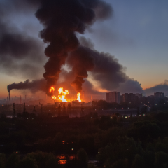 Bombing of oil refinery in Moscow region