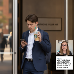 Recruiter advised against taking hot coffee