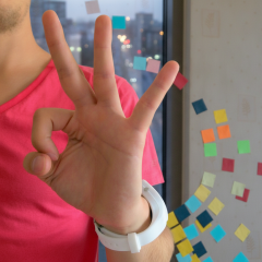 Girl making gestures while communicating in sign language