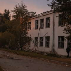 Russian drone crashed into a school in Rivne
