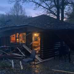Consequences of drone attack on a park in Novaya Vodolaga