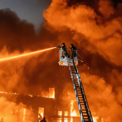 Destroyed infrastructure in Kyiv from missile attack