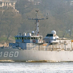 Alkmaar-class vessel during the transfer from the Netherlands