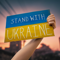 The Flag of Ukraine in Europe