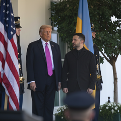 Trump and Zelensky at negotiations