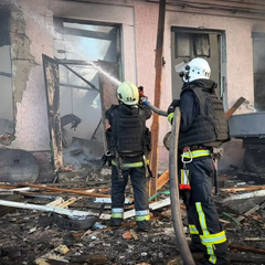Пожар в результате атаки дронов в Одесской области