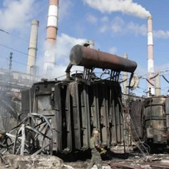 Атака России на украинскую электростанцию