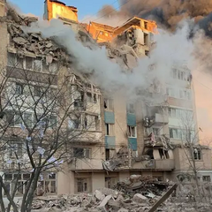 Дом, поврежденный в Тернополе