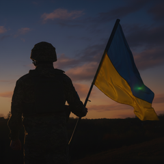Символическое изображение украинского флага и герба