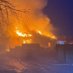 Пожежа внаслідок падіння БпЛА в Чернігові