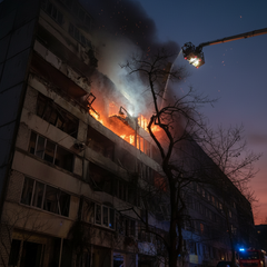 Будинки після атаки вночі