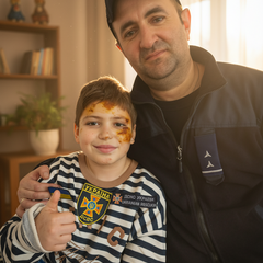 Хлопчик в обіймах рятувальників після падіння