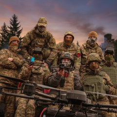 Оператор дрону з далекою радіостанцією