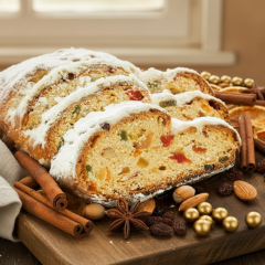Traditional German Christmas Cake Stollen
