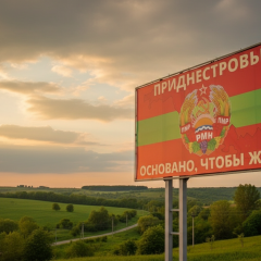 Картина Приднестровья и российский пограничник