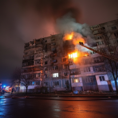 Пожежа у зруйнованих квартирах в Запоріжжі