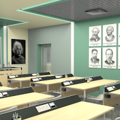 Вчителька фізики тягне учня за вухо