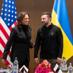 Віце-президент США Камала Харріс і президент України Володимир Зеленський на зустрічі