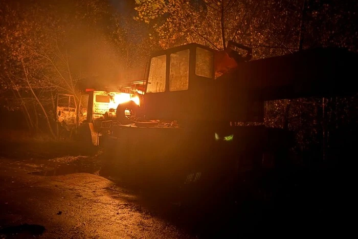 Car with damaged windows and tires
