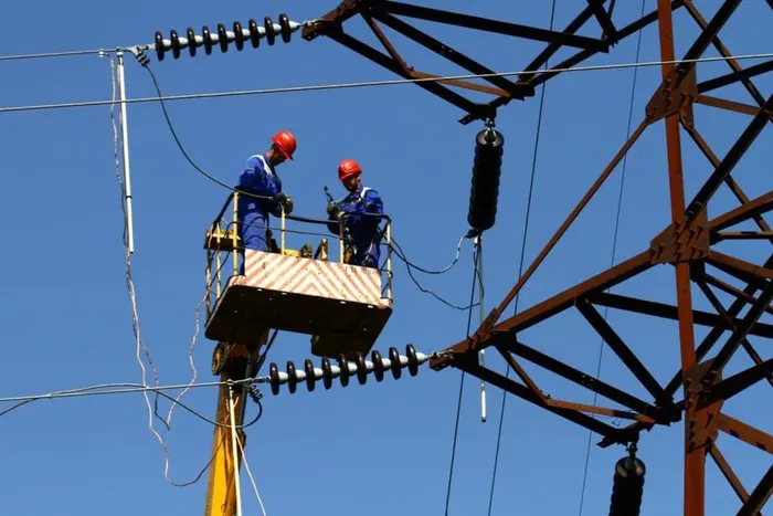 Power line during an emergency