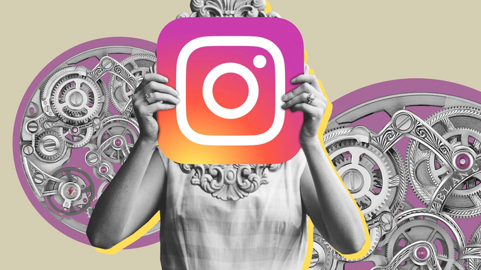 Логотип Instagram на футуристичному фоні