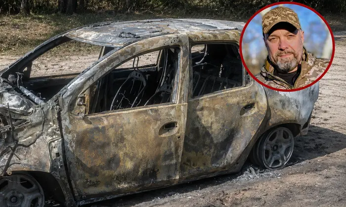 Автомобіль комбата під обстрілом беспілотника