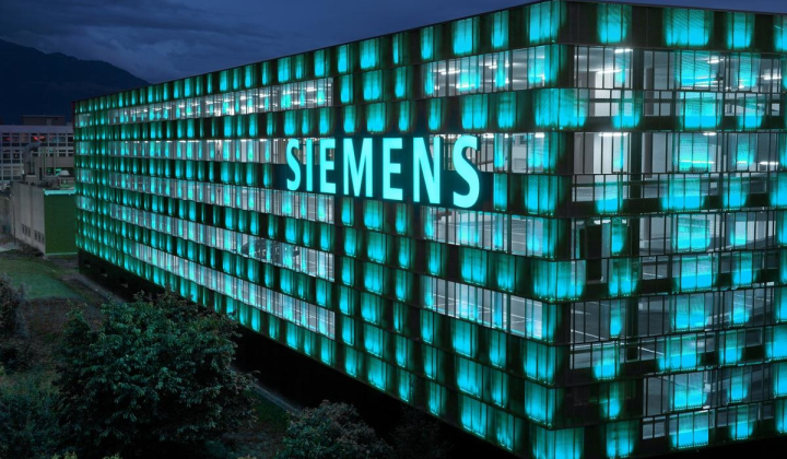 Логотип Siemens с перечеркнутым российским флагом