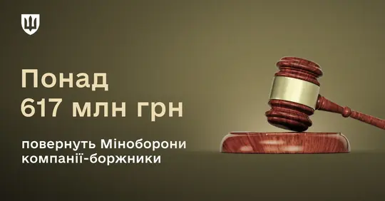 Банкрутовані компанії повертають Міноборони 617 мільйонів