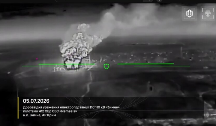 Photo of destroyed power stations in Crimea