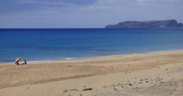 Praia do Porto Santo beach in Madeira