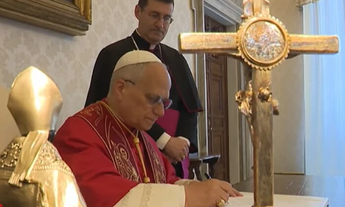 Pope Leo XIV with first encyclical