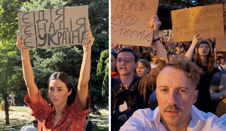 Stars and foreign musicians at the protest