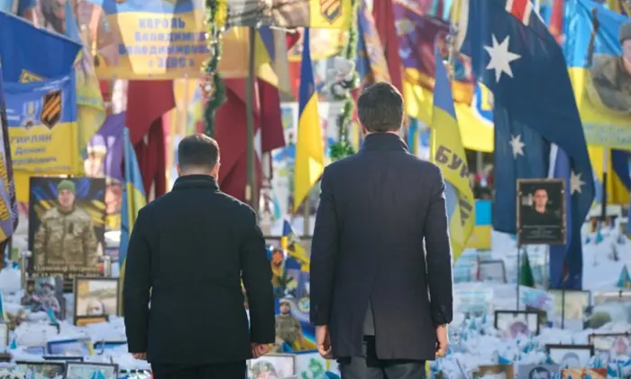 Zelensky and NATO Secretary General Ryutte at Maidan