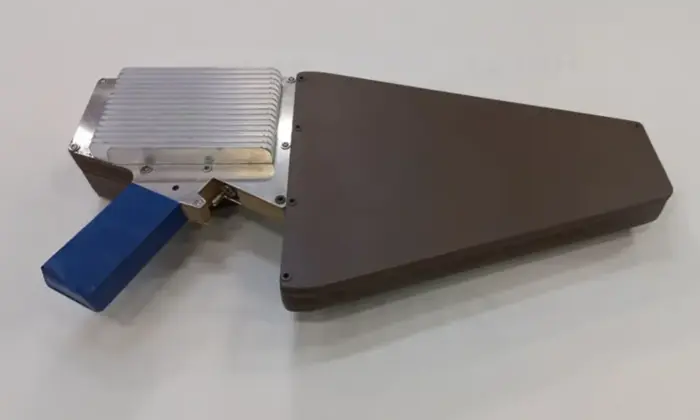 Антидроновый пистолет в действии