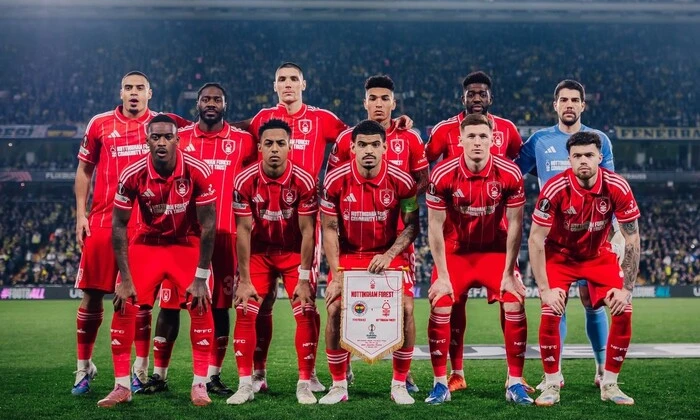 Nottingham Forest and Fenerbahce logos on stadium