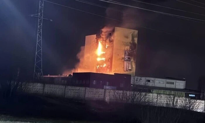 Пожар на заводе оптоволокна в Саранске