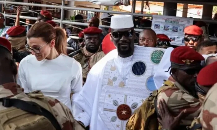 Mamadi Doumbouya at the elections in Guinea