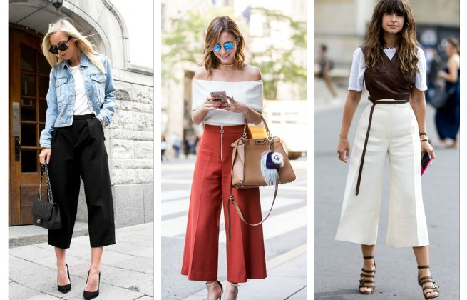 Модный образ с длинными кюлотами