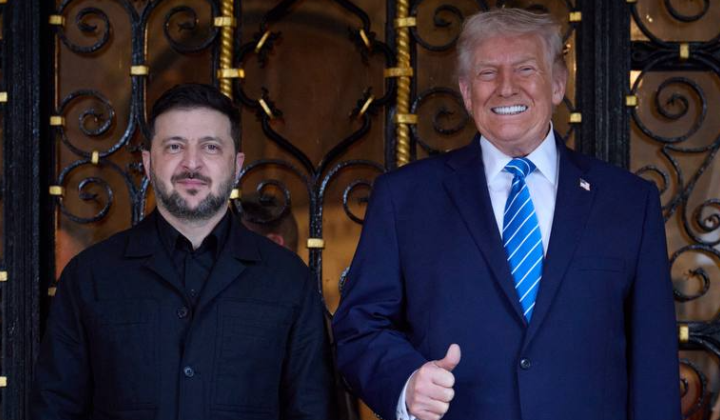 Volodymyr Zelensky and Donald Trump