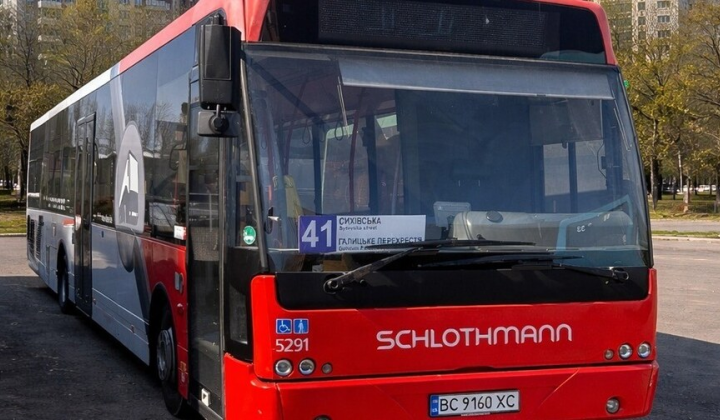 Low-floor bus in Lviv