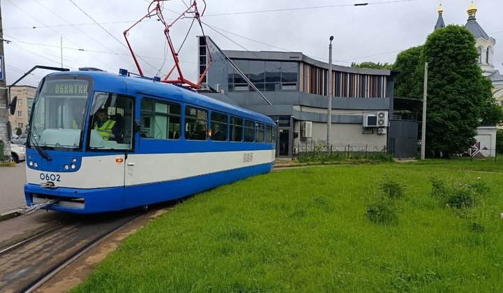 Tram from Croatia at Victory Square, Zhytomyr