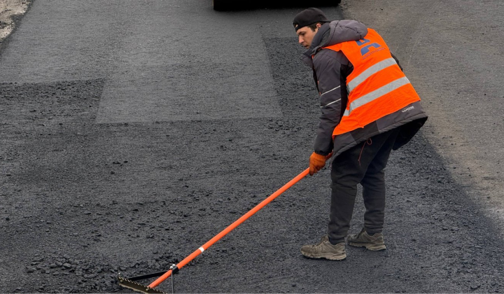 Road repairs in Odesa