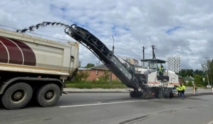Road repairs in Lviv