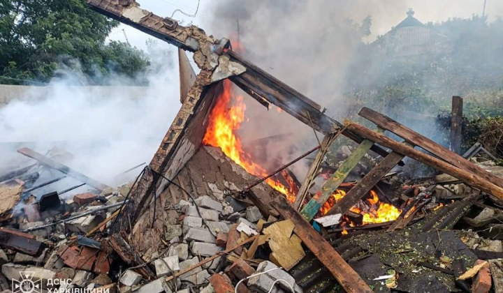 Destruction of a residential building in Zolochiv