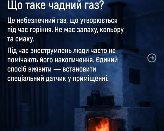 Чадний газ у приміщенні під час блекаутів