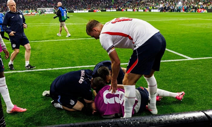 England team leader's injury after victory
