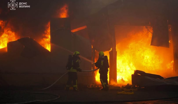 Fire at the enterprise in Kamyan-Kashyrsky district of Volyn