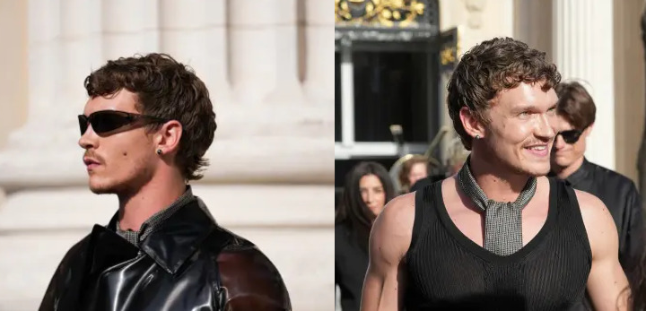 Actor Connor Storry at Saint Laurent show