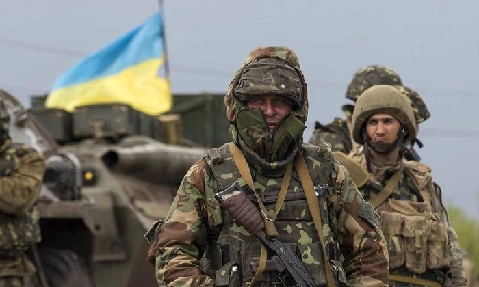 Russian troops on the front in Ukraine